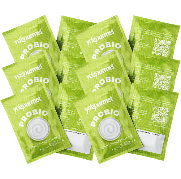 Yogourmet Probiotic sachets fanned out
